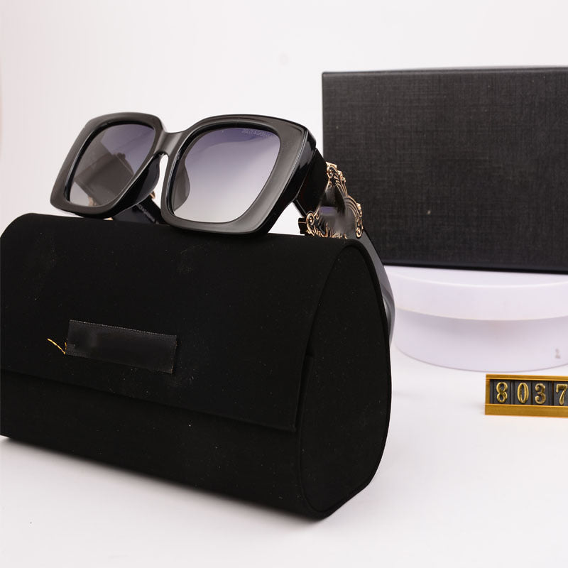 European and American High-End Sunglasses for Women, New Trendy Sunglasses for Men, Large Frame Wide-Leg Glasses, Fashionable UV Protection Polarized Glasses