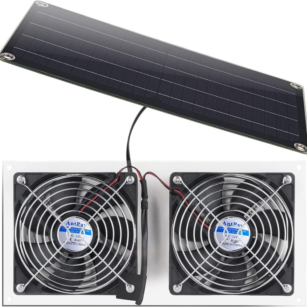 Solar Panel Fan Kit10W Weatherproof double fan suitable for outdoor small chicken coops