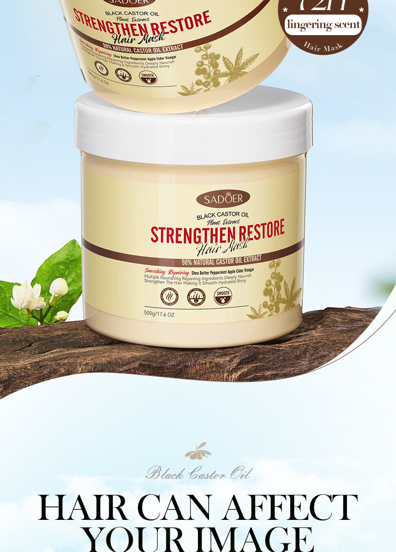 Black Castor Oil Hair Mask500gSADOER Nourishing, Smooth and Fluffy Conditioner Cross-Border Wholesale