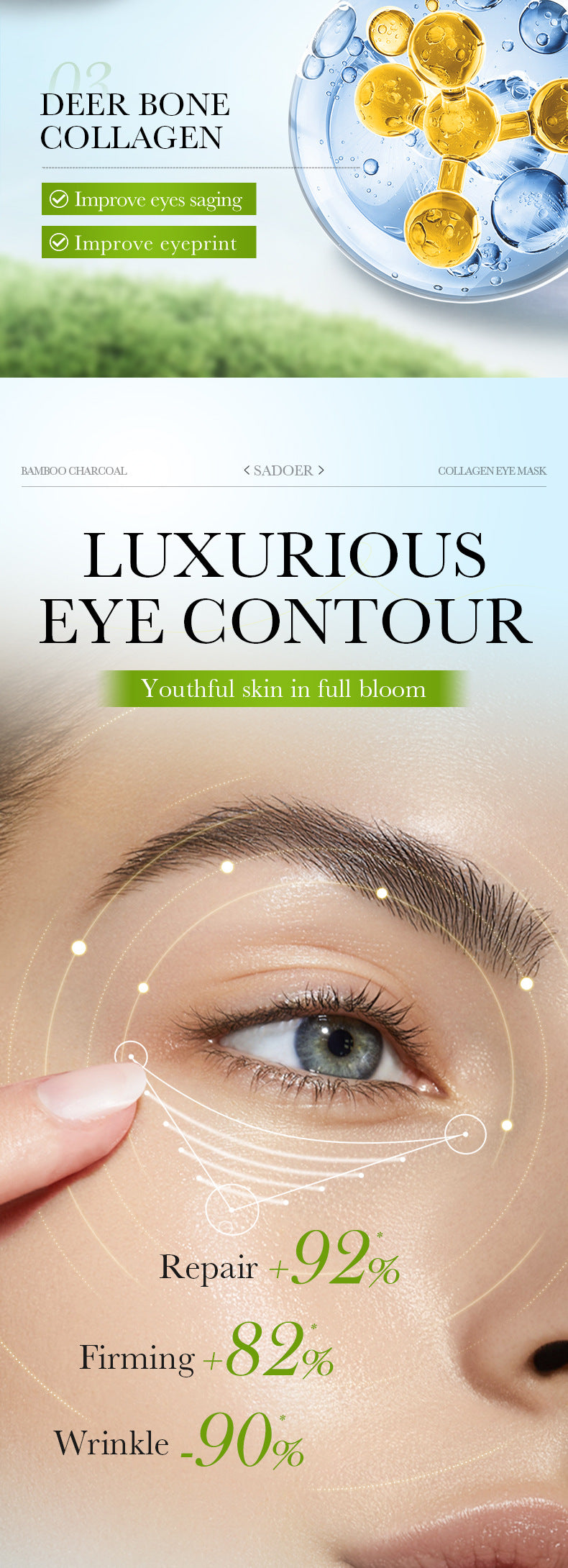 Full English Lavender Collagen Eye Mask80gSADOER Firming and Moisturizing Eye Mask Patch  Wholesale