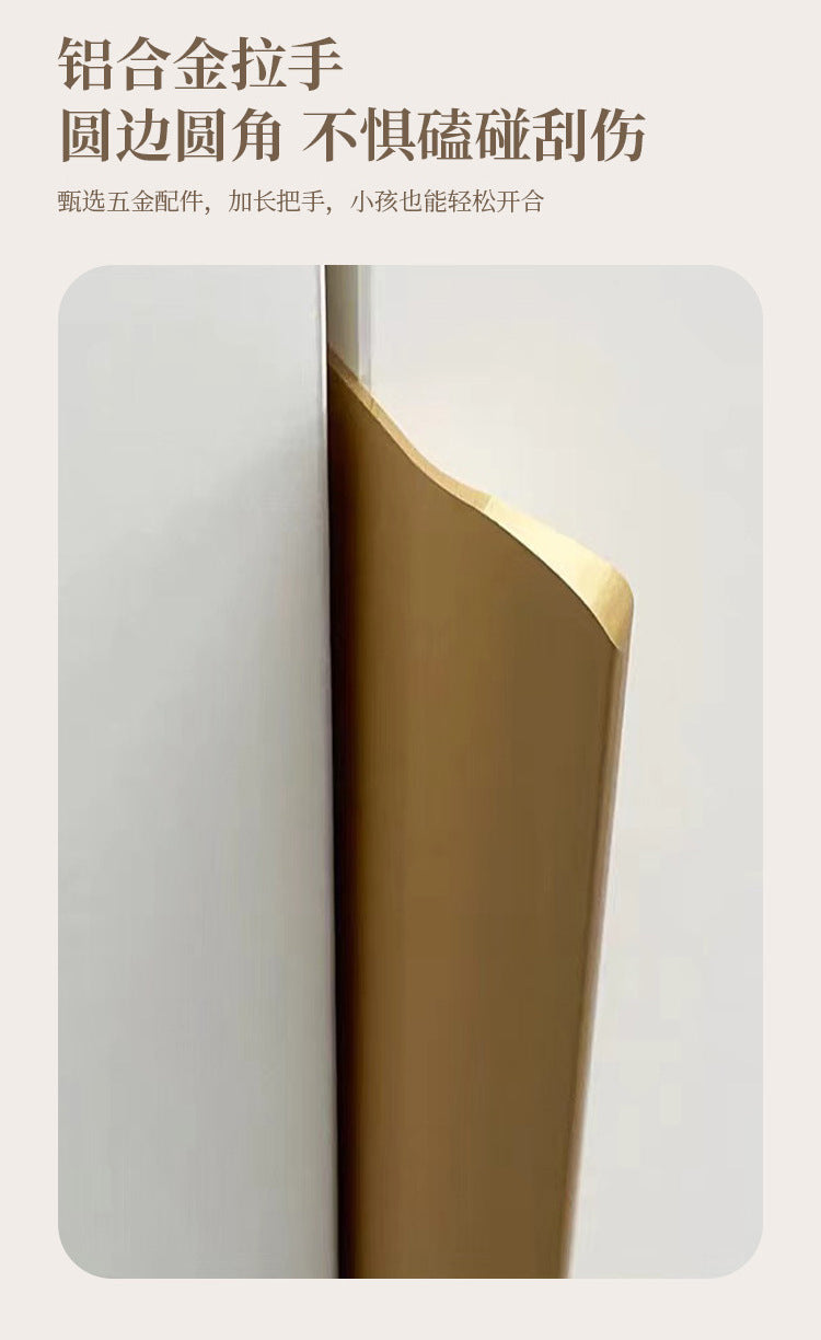 Custom Solid Wood Wardrobe for Home Bedroom Modern Simple Cream Style Hot-Selling Storage Cabinet One-Door to Ceiling Large Wardrobe