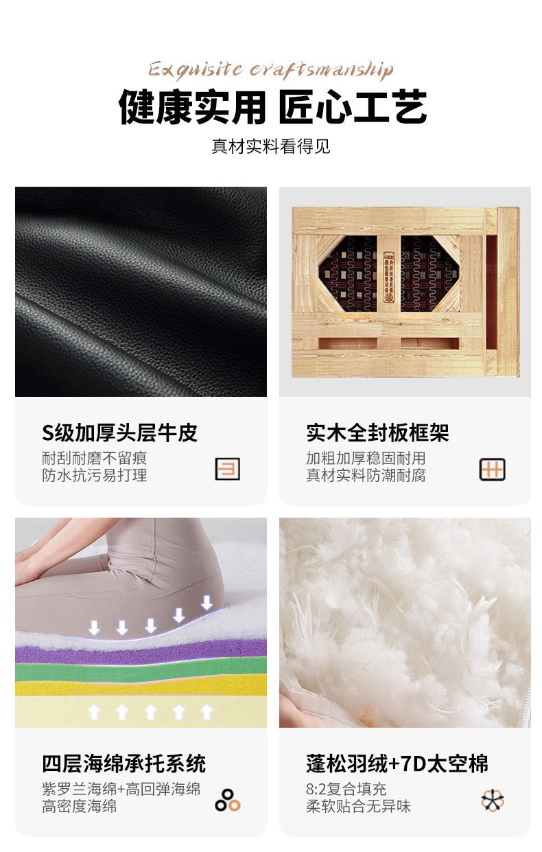 Italian Minimalist Big Black Bear Sofa Living Room Genuine Leather Sofa Top Layer Cowhide High Back Black Leather Art Sofa Shipping and tax not included