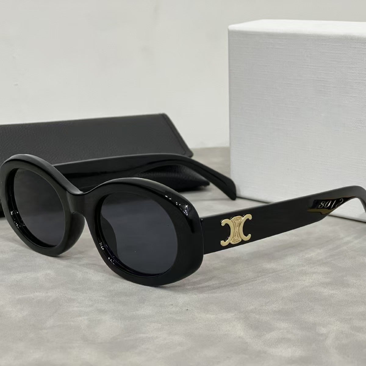 Vintage European and American Style Cat Eye Sunglasses for Women Trendy New Sunglasses with Celine Letters High-end UV Protection Glasses