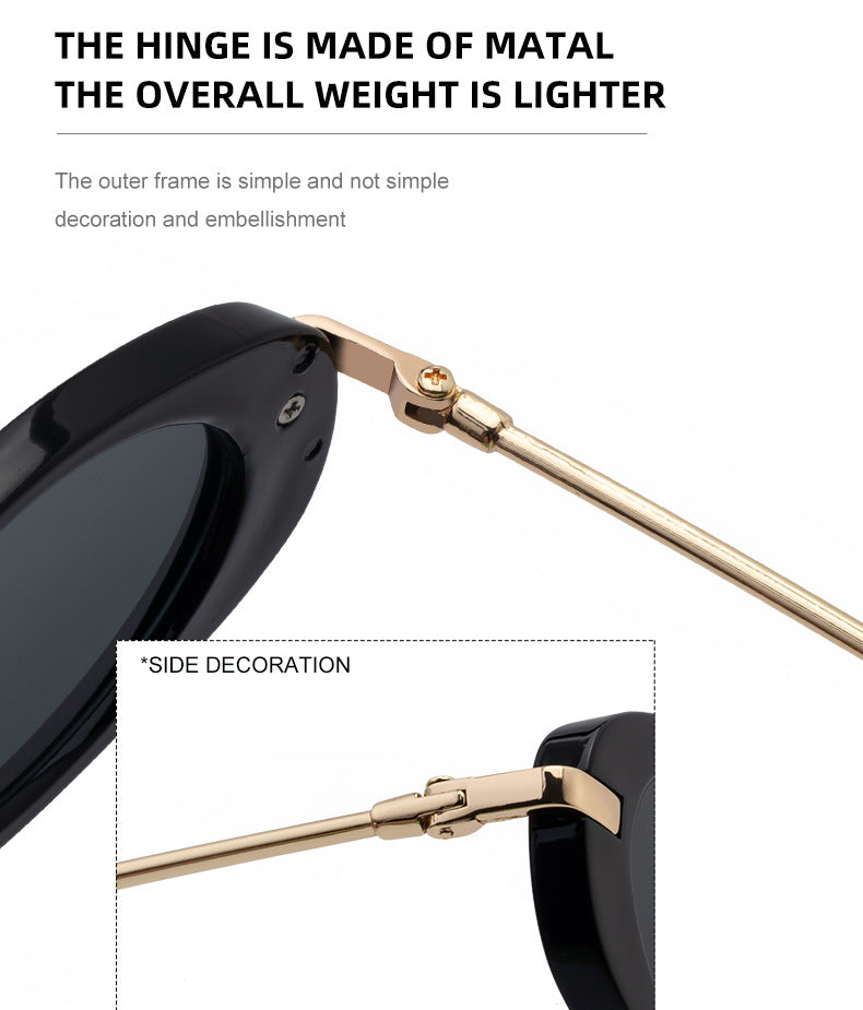 2025New European and American Fashion Oval Small Frame Sunglasses for Women, Trendy Personality Sun Protection Sunglasses Wholesale