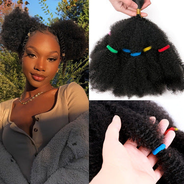 TEMU Hot-Selling European and American Style Synthetic Wig High-Temperature Fiber Wig Caterpillar Short Style Crochet hair