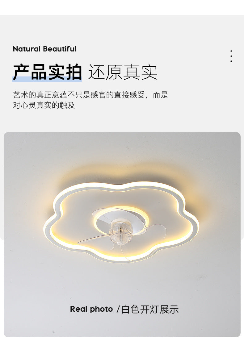 Smart Bedroom Ceiling Fan Light, Ceiling Fan Light, Simple Dining Room Ultra-thin Modern Living Room Household Electric Fan Chandelier