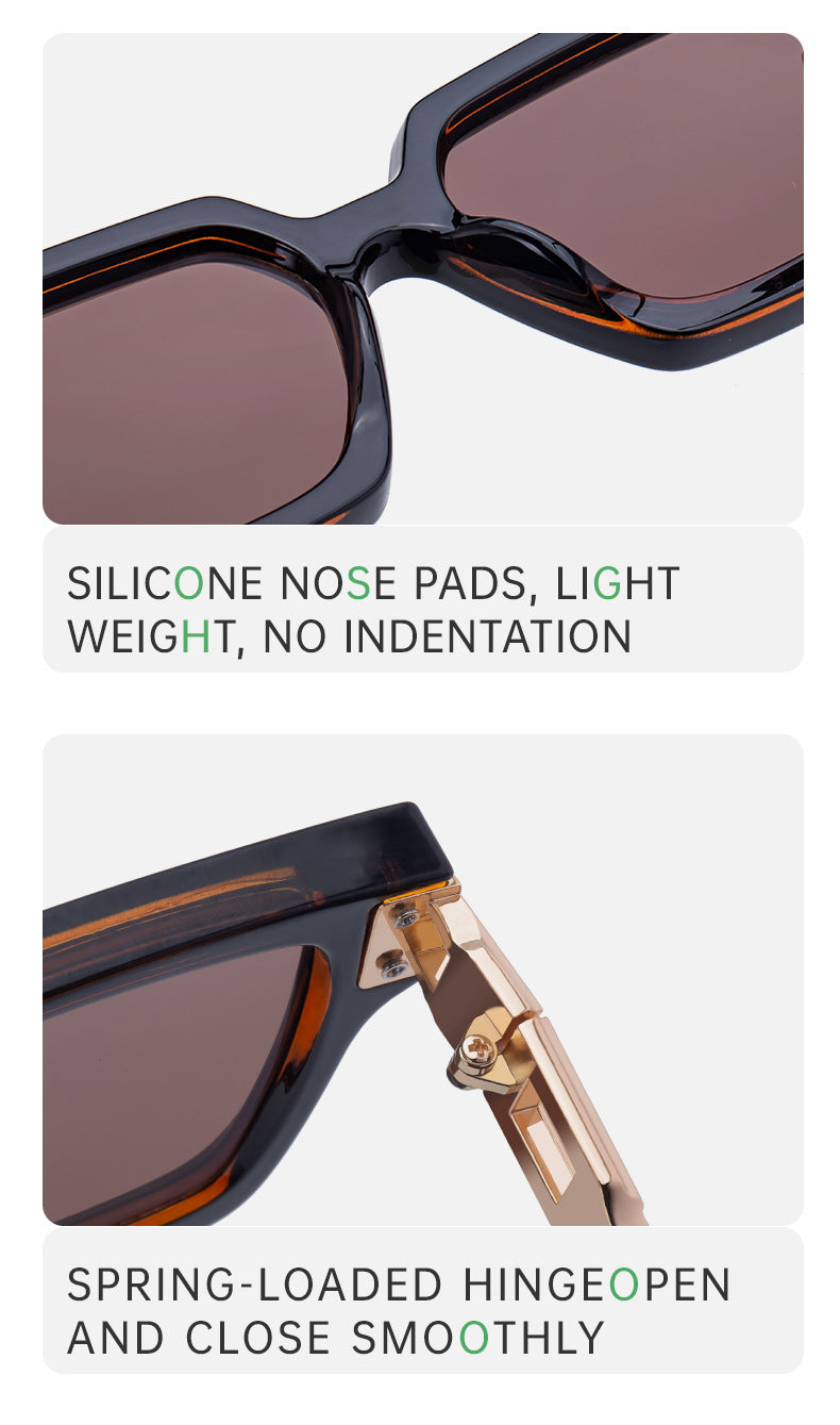 2025New European and American Style Square Frame Sunglasses for Men High-end Sun Protection Sunglasses Men's Trend Wholesale sunglasses