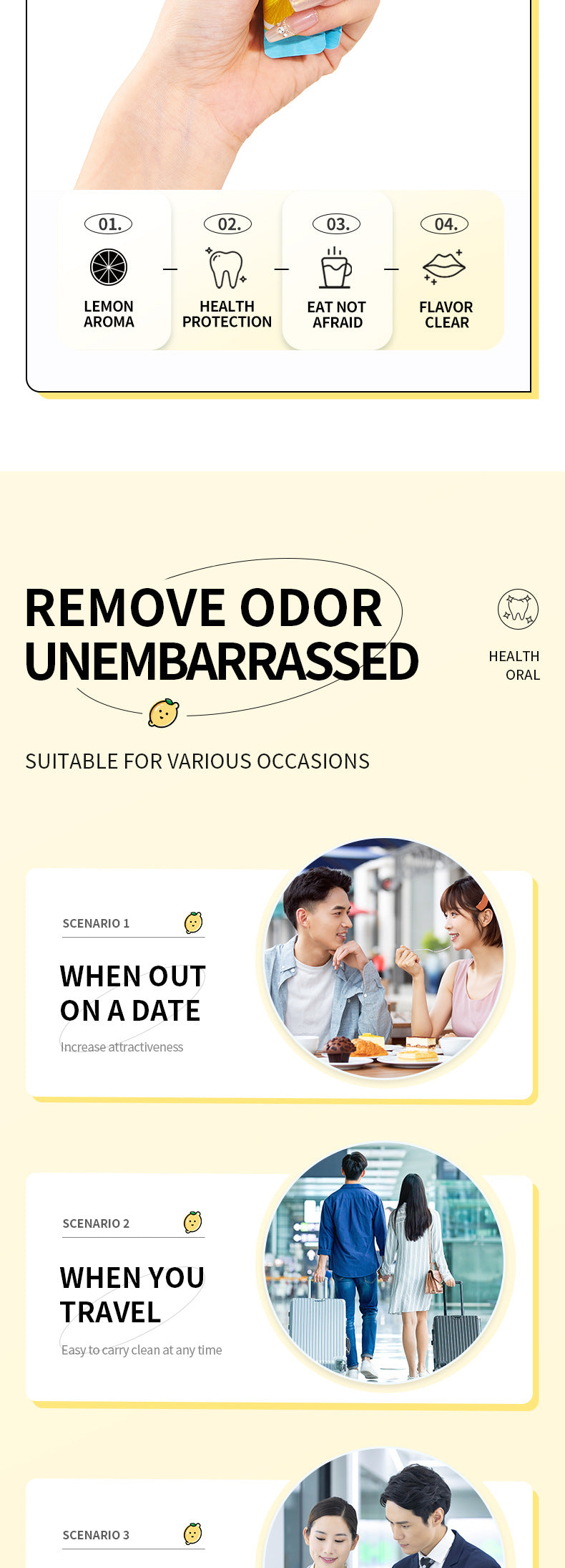 Cross-border Lemon Mouthwash Strips Oral Care Disposable Portable Cleaning Export Manufacturer Wholesale