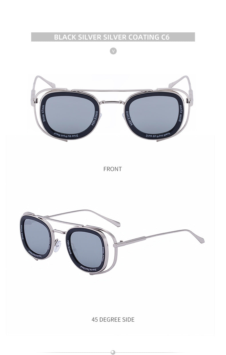 2025New Men's Sunglasses High-End Oval European and American Retro High-Grade Sunglasses for Men Driving