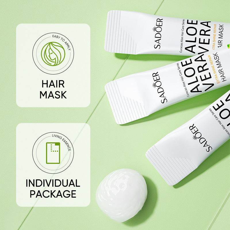 Aloe Vera Hair Mask10g SADOER Smooth and Improve Frizz Portable Cross-Border Wholesale