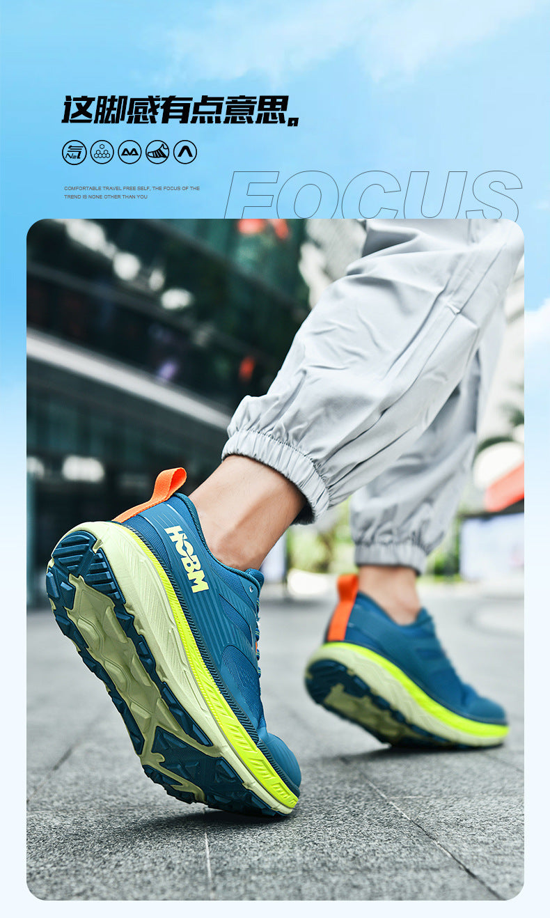 Running Shoes Sports Trendy Shoes Summer Soft Sole Lightweight Breathable Jump Rope Wide Last Marathon Jogging Thick Sole Cushioning Men's Shoes