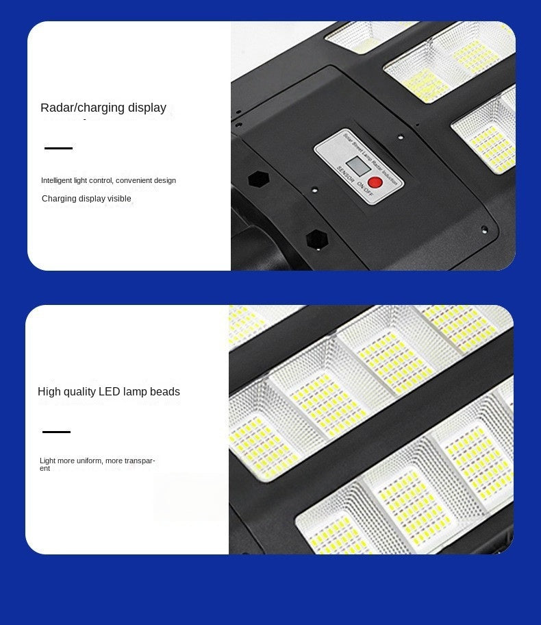 Integrated Solar Street Light Intelligent Waterproof Explosion Bright Household Garden Light ABS Shell Solar Lamp 8000W