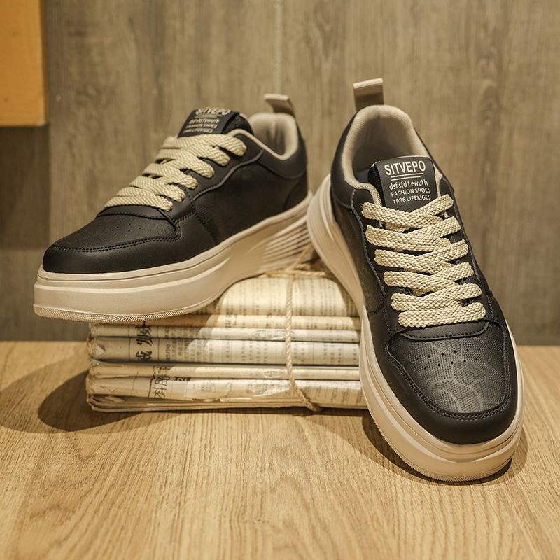 Summer men's shoes2025New Versatile White Sneakers for Men Thick-Soled Casual Sports Thin Breathable Board Shoes