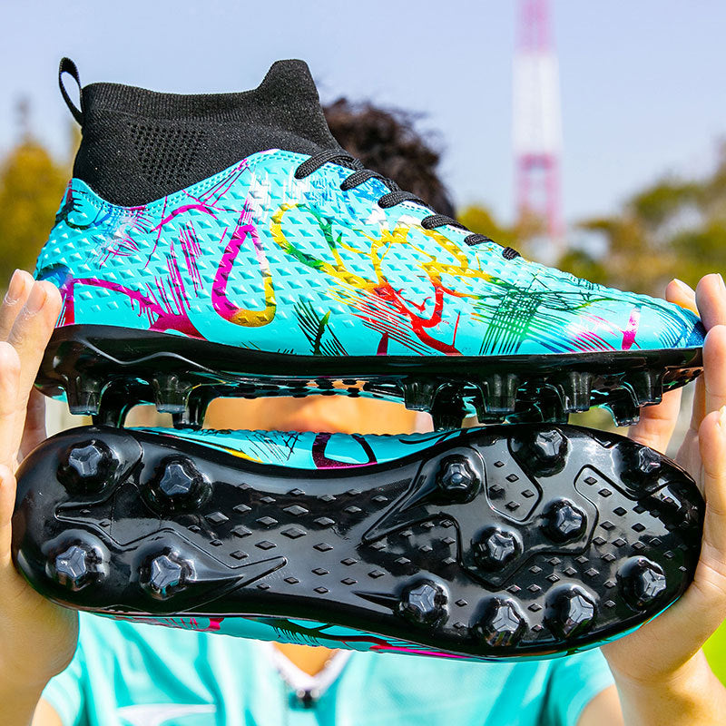 Youth Football Shoes Men and Women Long Spikes Adult Professional Sports Training Shoes Artificial Grass Non-Slip Wear-Resistant Competition Shoes