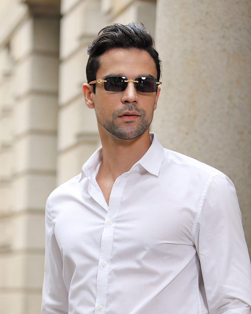 New Fashion Sunglasses for Men Ultra-Clear Frameless Sunglasses Ocean Lens Diamond Cut Edge Trendy Wholesale7533