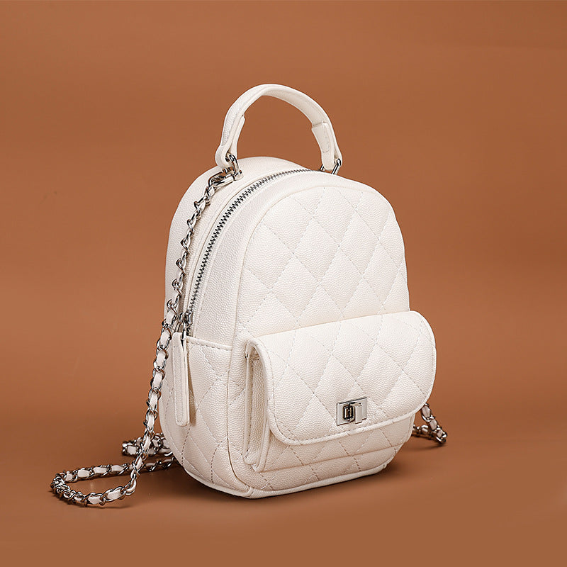 Chanel Style Quilted Chain Backpack New Simple Japanese and Korean Style Cute Mini Handbag for Women