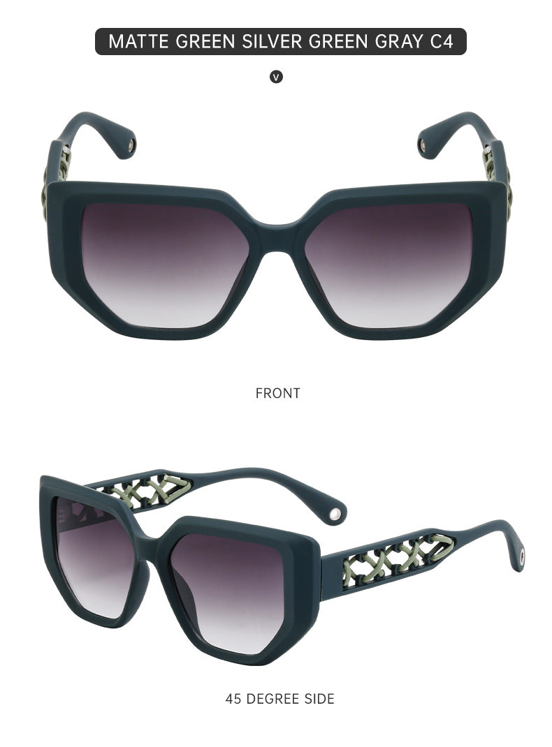 European and American Cat Eye Sunglasses for Women, High-End Hollow Frame Small Frame Sunglasses, Natural Look Glasses sunglasses