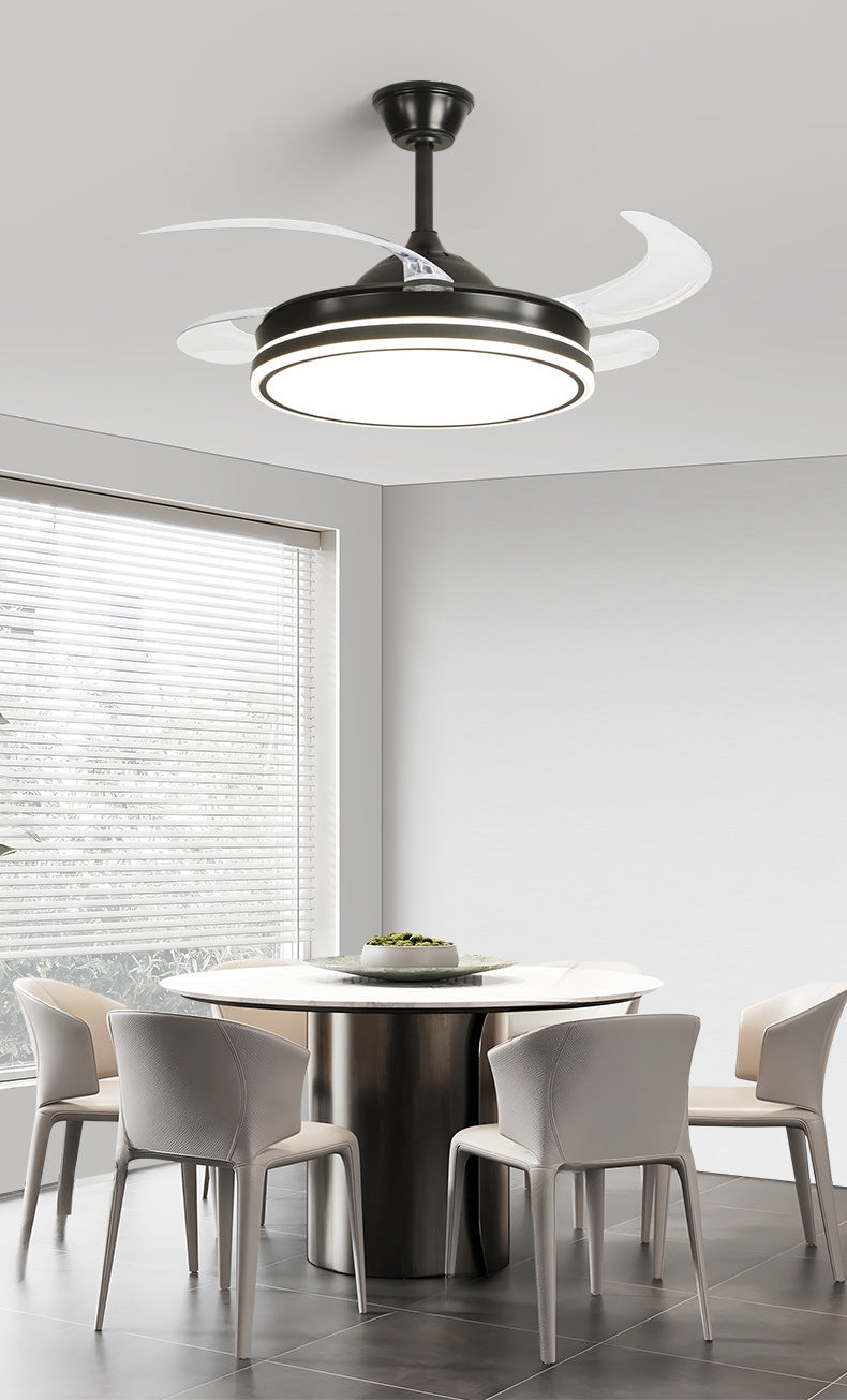 2025New Modern Minimalist Ceiling Fan Light Living Room With Electric Fan Chandelier Dining Room Bedroom421-inch Invisible Fan Light