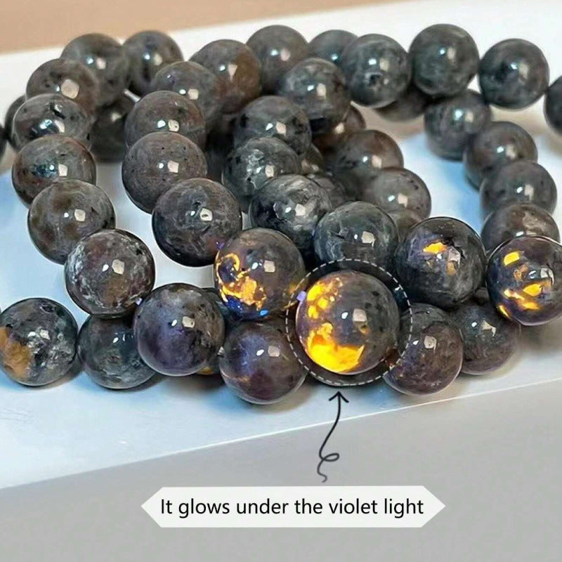 European and American Men's Natural Stone Bracelet New Arrival Beaded Bracelet ins Personalized Jewelry8mm Beaded Flame Stone Bracelet