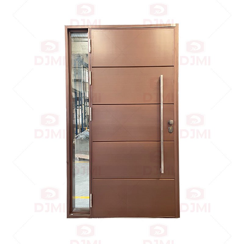 Export Model American Style Entry Door Pivot Composite Door Top and Bottom Pivot Wooden Door Anti-theft Entry Door Aluminum Rotating Entry