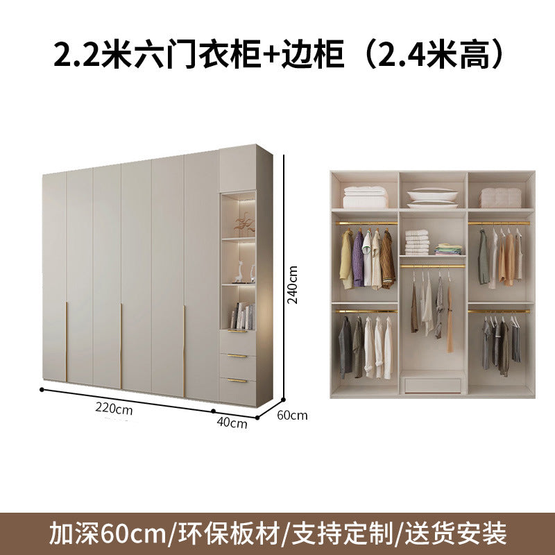 One-Door to Ceiling Heightened Solid Wood Wardrobe for Home Bedroom, Double Door Simple Assembly Cabinet, European Pine Board Storage Cabinet, Wardrobe