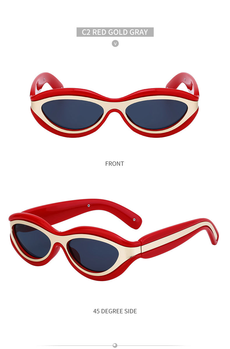 New European and American Y2K Cat Eye Sunglasses for Women Street Style Small Frame Sunglasses for Men Trendy Wholesale sunglasse