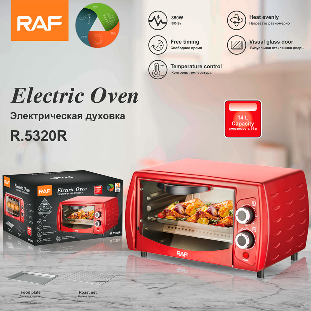 RAF European Standard Multifunctional Electric Oven for Home Use14L Mini Air Oven Multifunctional Bread and Cake Maker