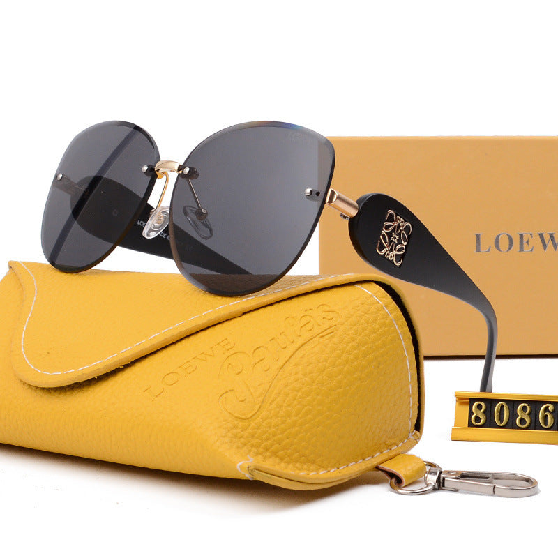 Cyberpunk Triangle Cat Eye Flat Glasses for Women Trendy High-End Round Face Slimming Hip-Hop Letter Disco Sunglasses