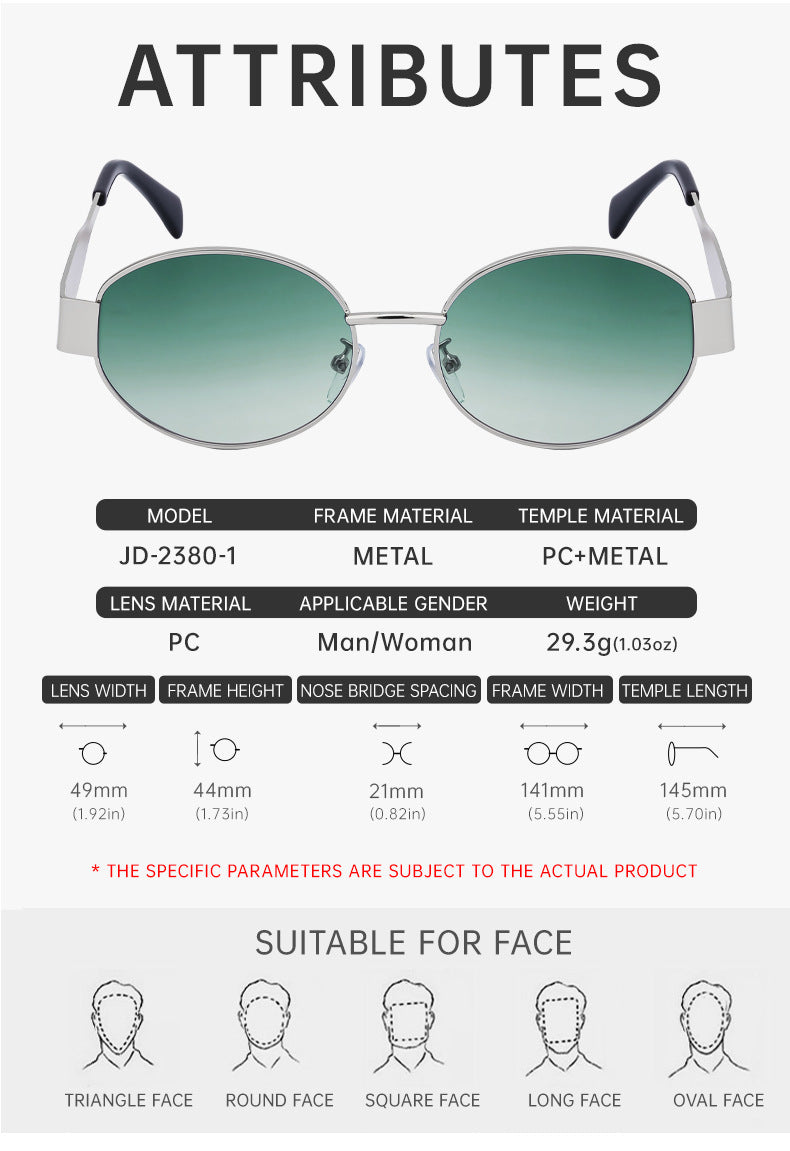 New European and American Fashion Oval Frame Sunglasses for Women High-end Sunglasses for Women Trendy Sunscreen Wholesale sunglass