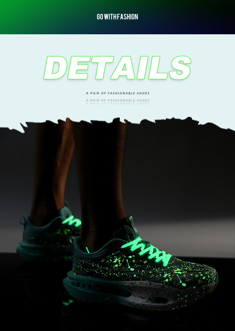 2025Autumn New Red Rabbit9Fluorescent Parent-Child Comfortable Sports Shoes High Elasticity Really Soft Sole Carbon Plate Wear-Resistant Running