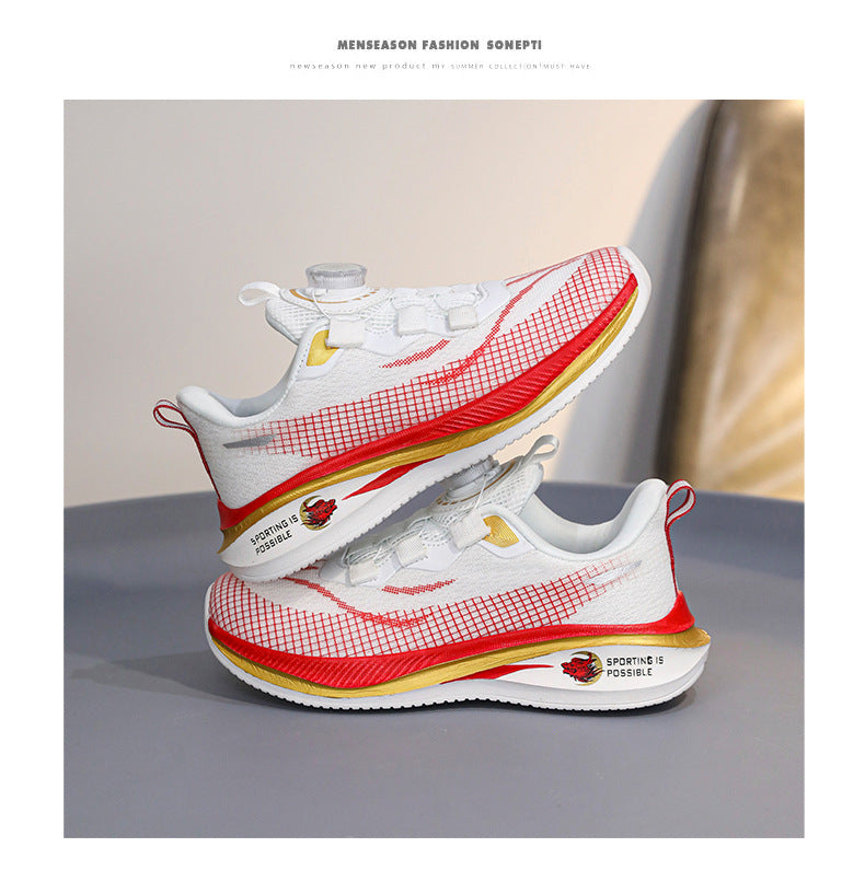 Red Rabbit7Boys' Lightweight Non-Slip Sports Shoes New Spring and Autumn Children's Casual Running Shoes Mesh Breathable Girls' Shoes