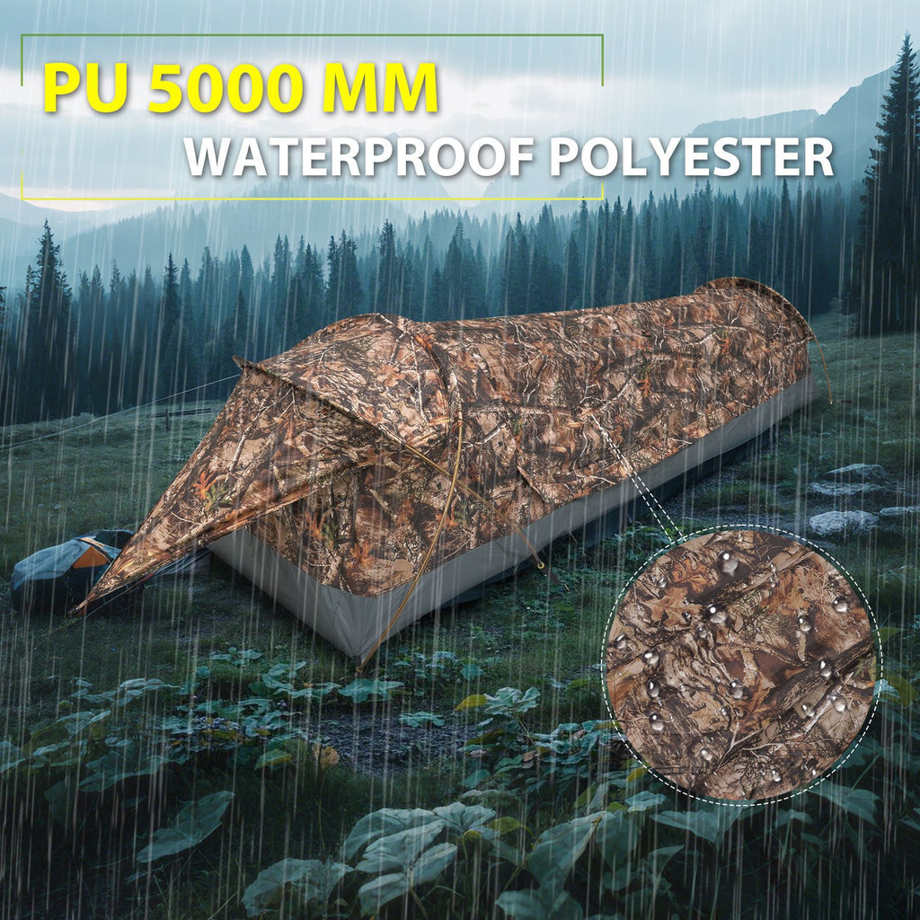 Single Tunnel Tent Outdoor Rainproof Cycling Hiking Camping Portable Windproof Lightweight Camping Tent