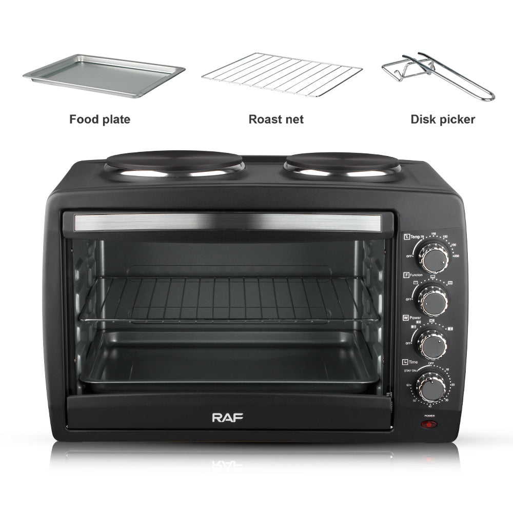 RAF European Standard 2-in-1 Multifunctional Electric Oven Household Kitchen Appliance for Baking Cakes and Stir-frying55L