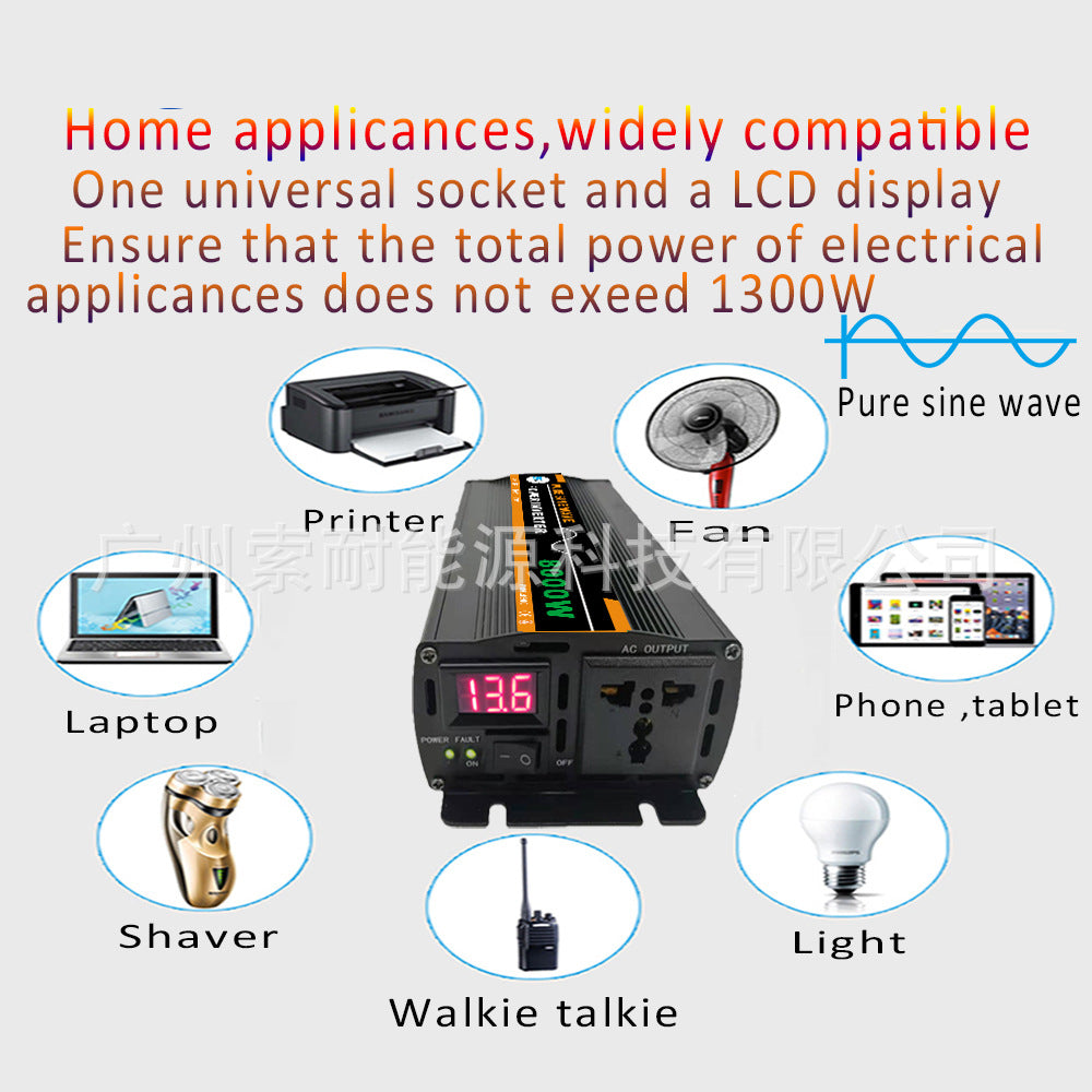 1300W Pure Sine Wave Inverter DC12V/24V/48V/60V Turn AC220V AliExpress E-commerce Export