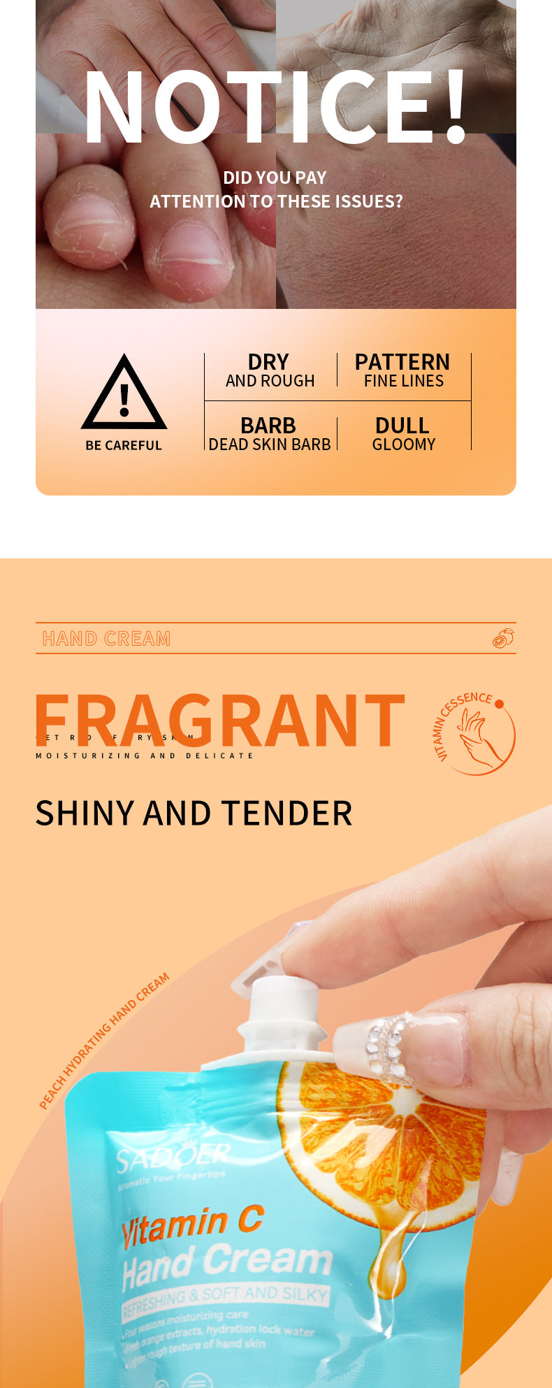 Full English Plant-Based Hand Cream in Sachet SADOER Avocado Aloe Vera Moisturizing Refreshing  Wholesale