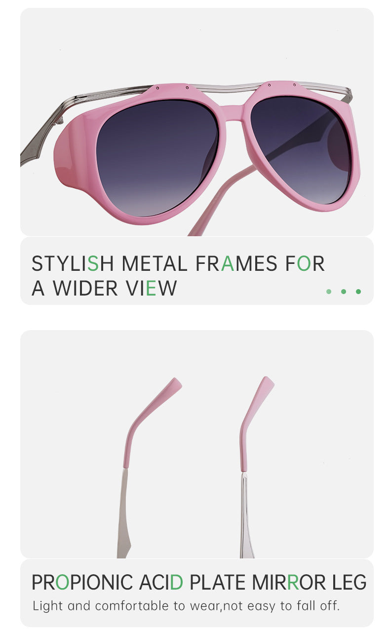 Europe and America INS Fashionable Sunglasses for Women, Irregular Cat Eye Sunglasses, Trendy Full Frame Sun Protection Glasses sunglasses