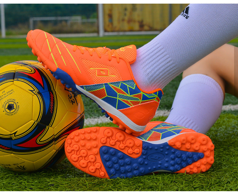 Men's Soccer Shoes TF Velcro Magic Tape Children's Sports Shoes for Primary and Secondary School Students and Teenagers for Sports Competitions and Training