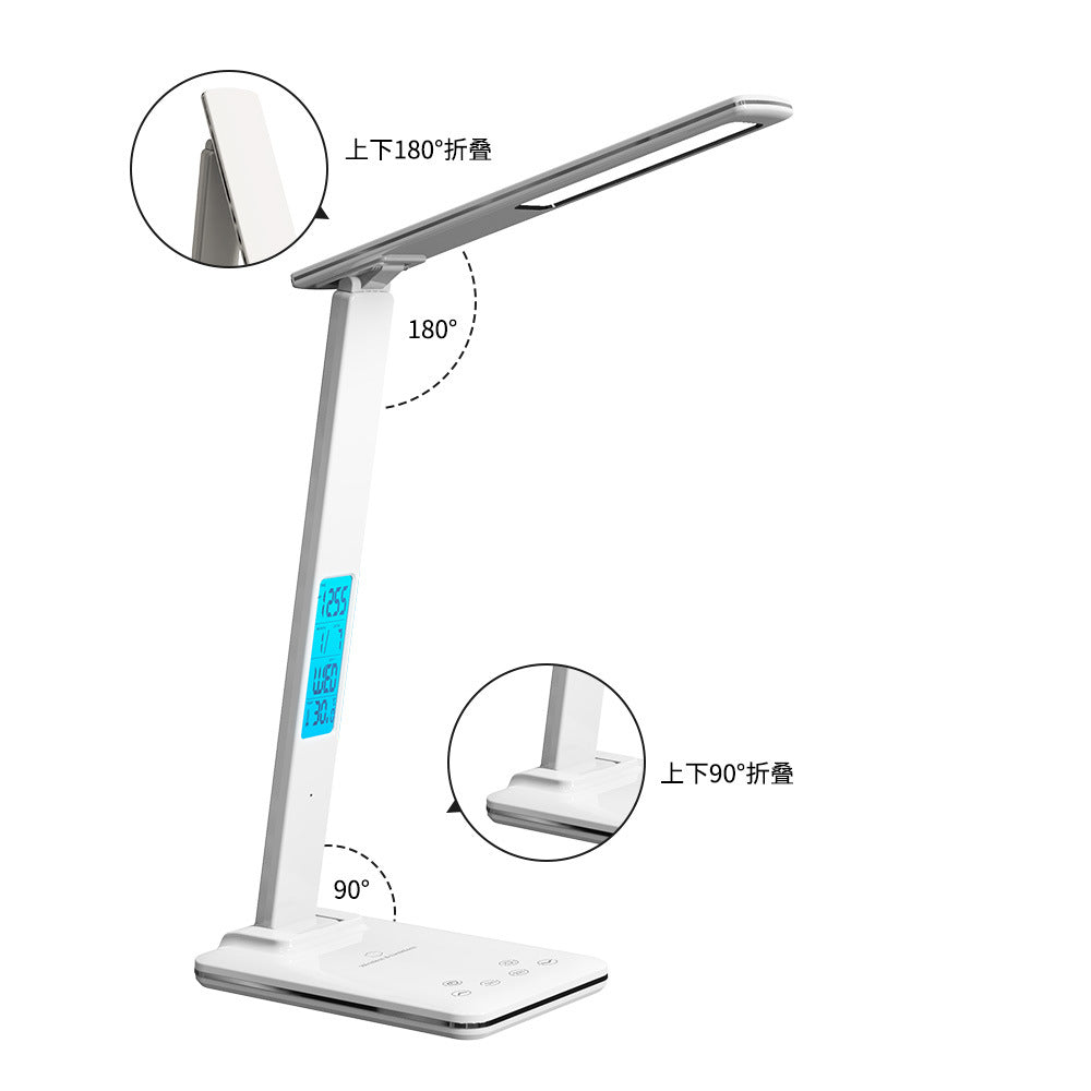 15W Wireless Fast Charging Alarm Clock Desk Lamp Student Special Foldable Smart Eye Protection Desk Lamp Amazon Gift