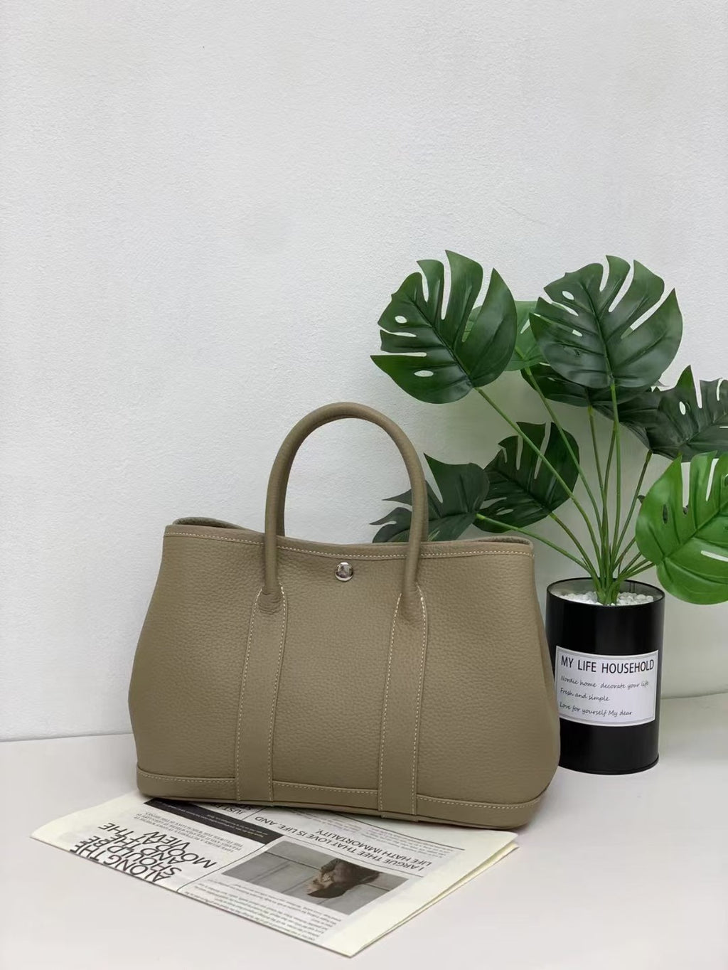 Garden Bag Summer High-End Feel Guangzhou First Layer Cowhide Women's Bag Genuine Leather Tote Bag Large Capacity Commuter Handbag