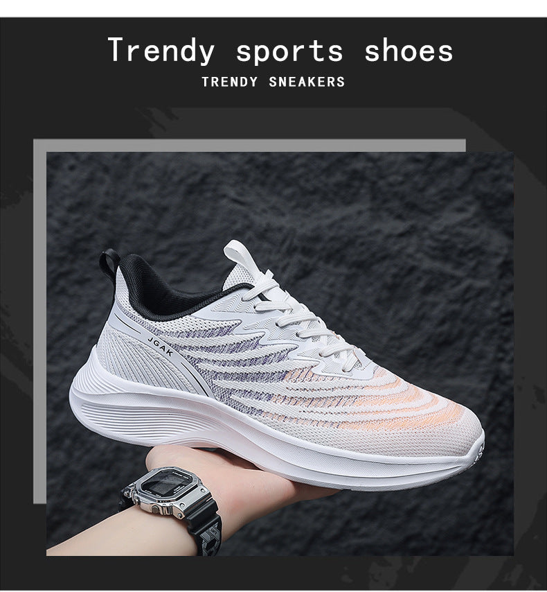2025Foreign Trade New Fashion Sports Casual Shoes Breathable Mesh Men's Shoes Lightweight Non-Slip Wear-Resistant Running Shoes