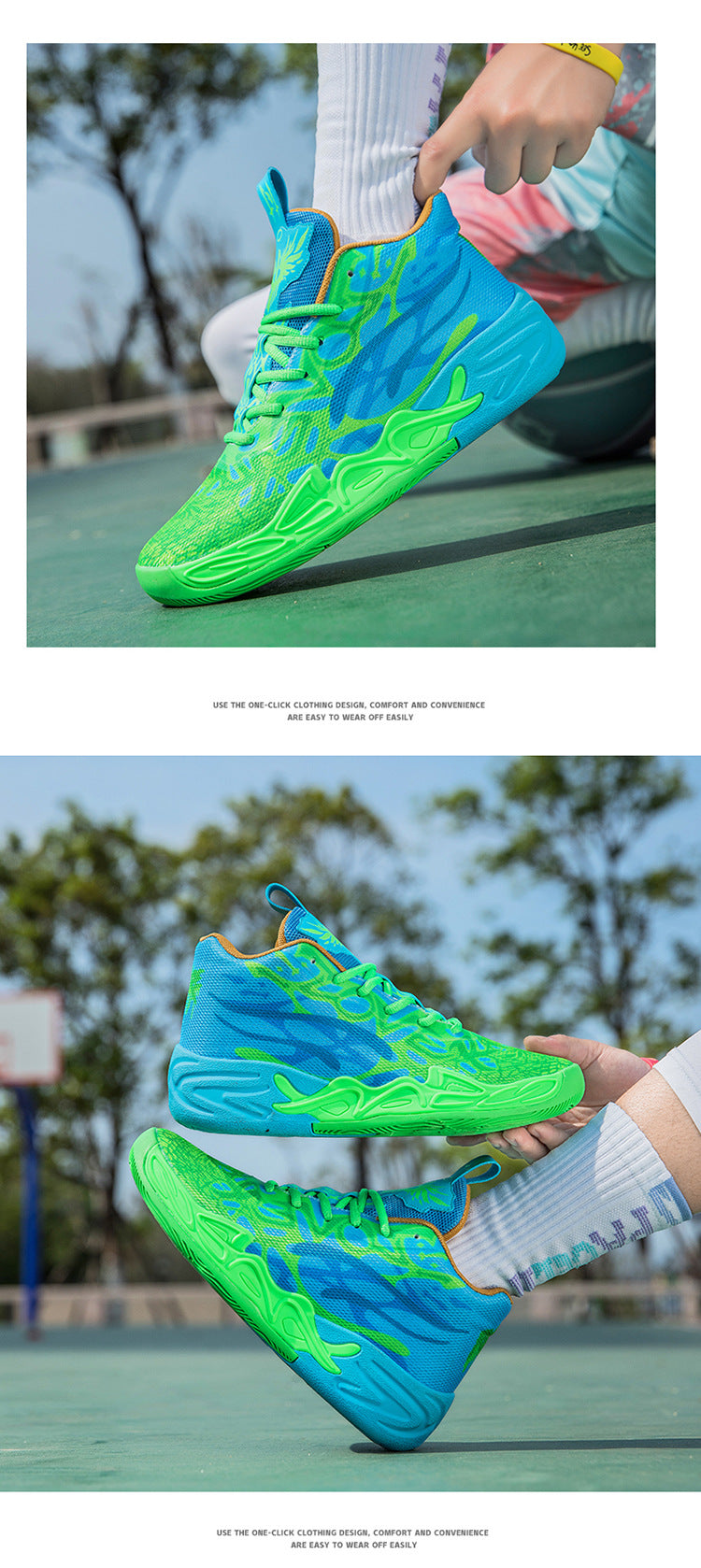 Fashion Trend Basketball Shoes New Youth Mandarin Duck Mesh Breathable Sports Shoes High-Top Training Boots