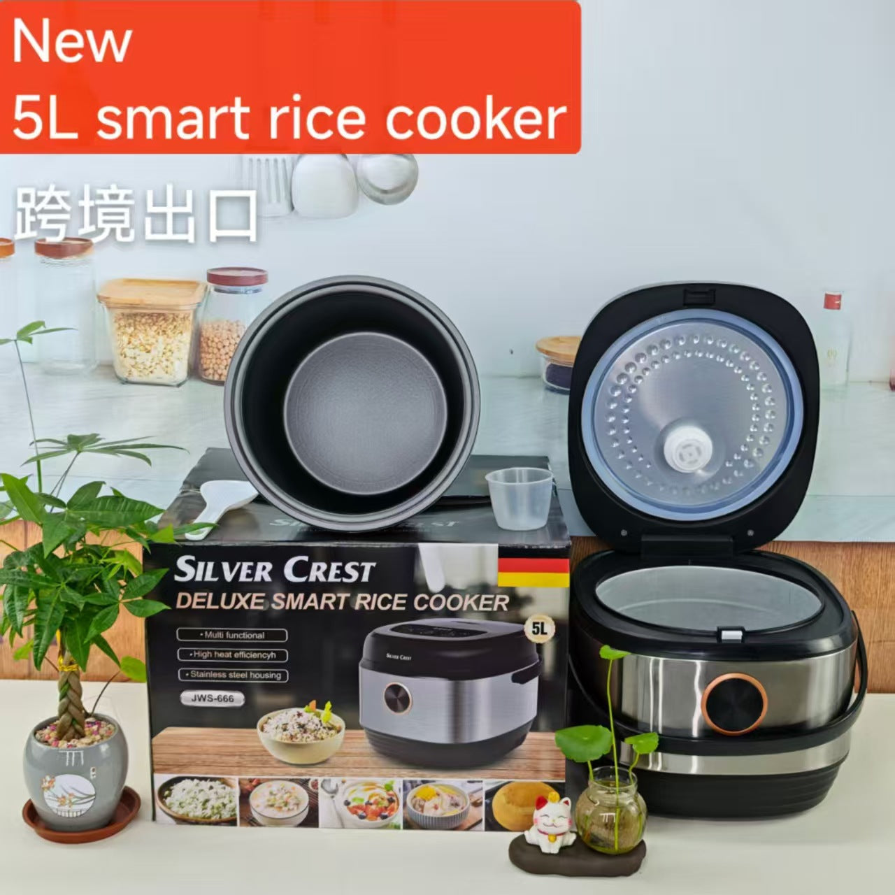 5LRicecooker English Rice Cooker5L Home Smart Reservation Factory Direct Sale Aluminum Alloy Inner Tank