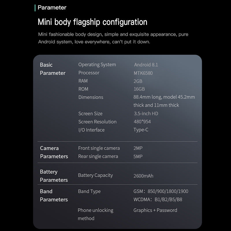 Hot Sale S23Pro Mini Smartphone2+16Dual SIM Dual Standby Android mini Mobile Phone