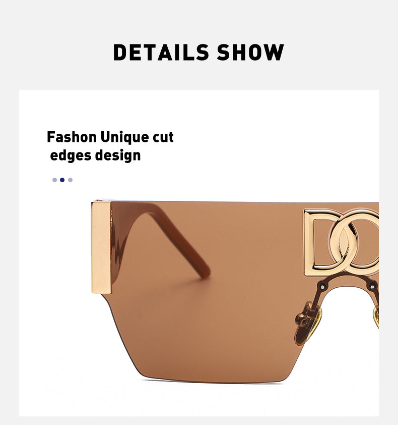 New Outdoor Cycling Sunglasses for Women, High-End Integrated Windproof Frameless Sports Sunglasses