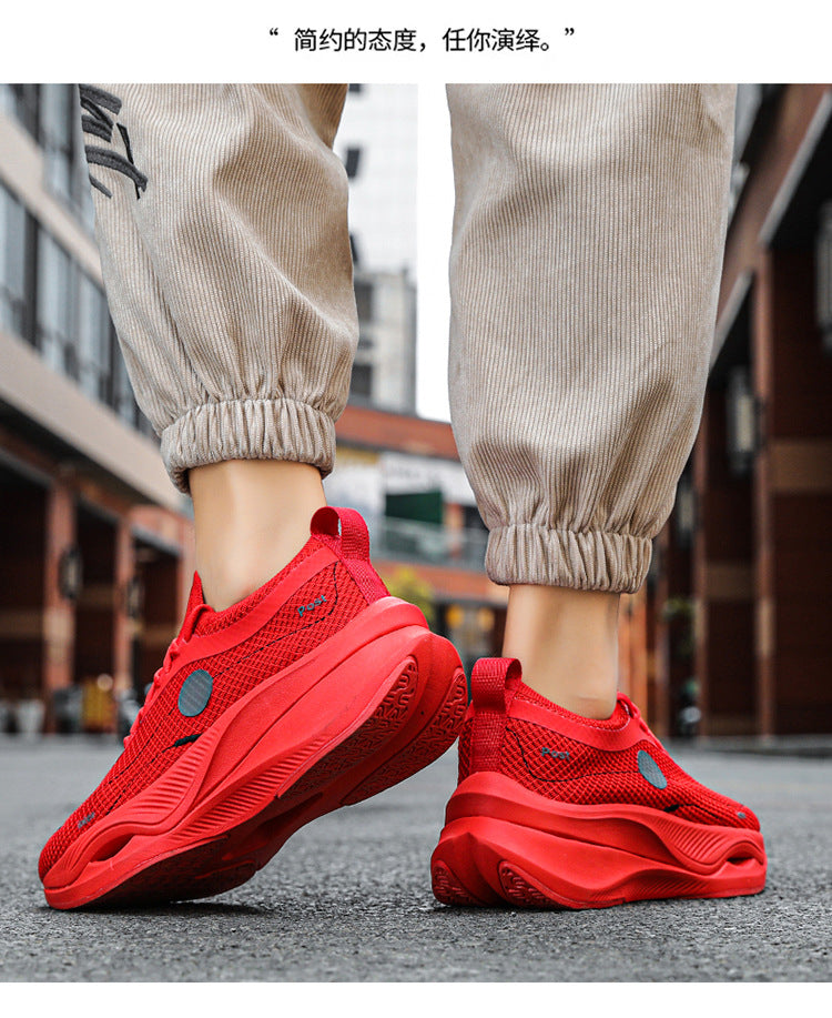 Summer Fly Electric Rebound Shock Absorption Running Shoes Men's Shoes Fly Weave Breathable Comfortable Physical Exam Training Marathon Sports Shoes