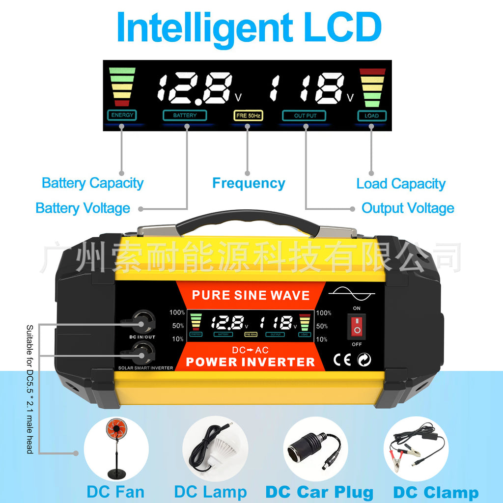Pure Sine Wave Inverter500W800W1000W 12V Turn110V/220V Hot Selling Car-Mounted Pure Sine Wave