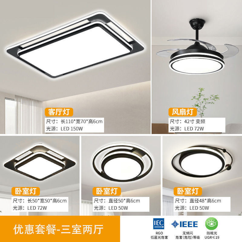 Living Room Main Light Fixture Minimalist Bedroom Light Square Living Room Large Light Door Installation Internet Celebrity Chandelier Whole House Package