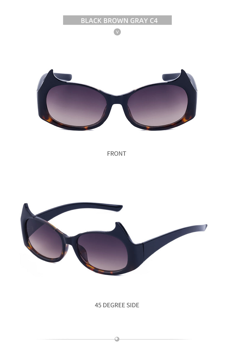 Personality Y2K Cat Eye Sunglasses Women's European and American New Trendy ins Street Style Sunglasses for Men Wholesale