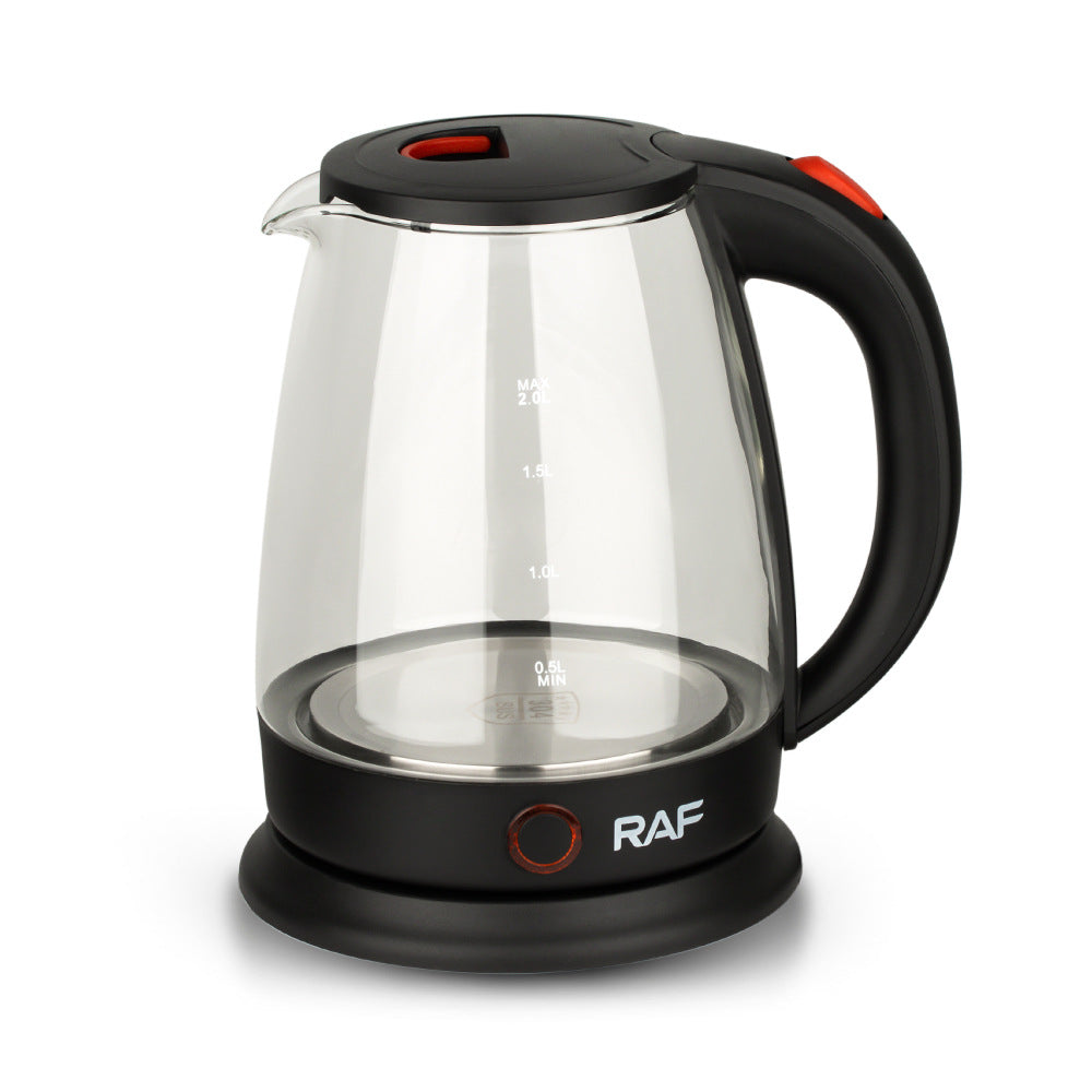 RAF European Standard Household Electric Kettle Automatic Power-Off Anti-Dry Boiling Glass Kettle with Visible Water Level for Home Use2L
