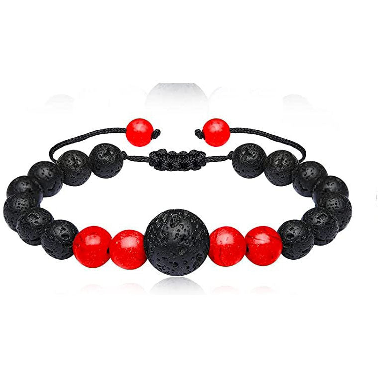 Tiger Eye Stone Couple Braided Bracelet Adjustable Blue Pine Lapis Lazuli Bracelet White Pine Volcanic Stone Handmade Braided Bracelet